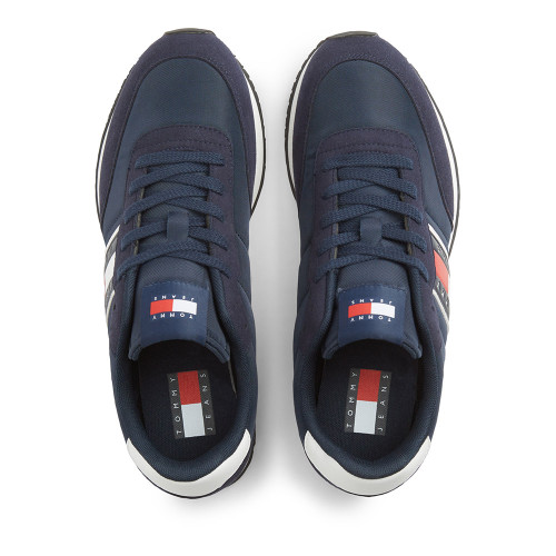 Tommy Hilfiger Mixed Texture Contrast Heel Trainers